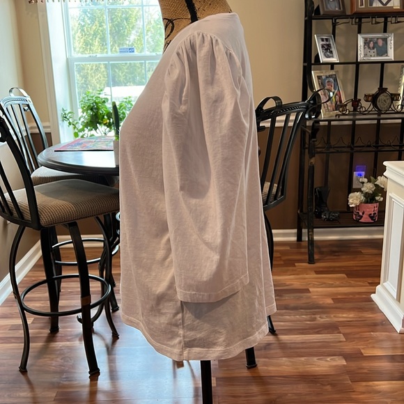 Treasure & bond (Nordstrom) size large white 3/4 length puff sleeve - Picture 2 of 3